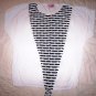 Ladies/Misses White W Blk/White Yoke Size 34 Top BNK2126