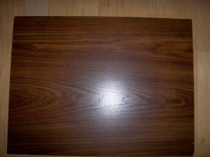 Walnut Wood Finish On Pressboard Rotating Tray 21x16 BNK2160