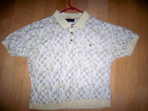 Men's Shirt Light Yellow W Pattern  Size 18 Neck BNK2187
