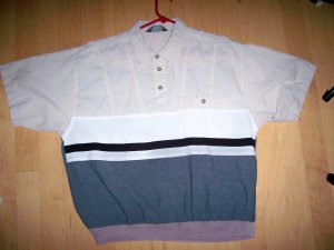Men's Shirt Tan/Black/White/Grey/Tan Size 17 1/2  BNK2189