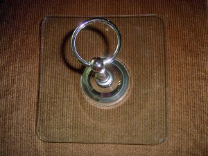 8" Glass Serving Tray With Metal Stand & Handle BNK2208
