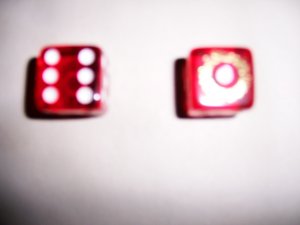 Pair Vega Dice Red With Reg Numbers  BNK2223
