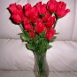Silk Roses Long Stem In Bud Form Glass Vase  BNK2370