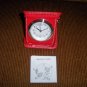 Quartz Travel Alarm Clock In Red Leather Zippered Case bnk2382