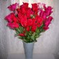 Red/Pink Roses Together In White 7" Glass Vase BNK2420