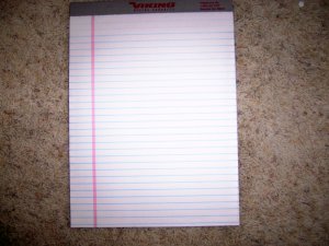Ruled Padded White 8 1/2 x 11  Note Paper BNK2643