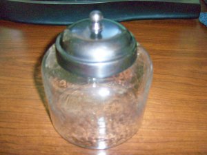 Decanter 5" X4" Clear Glass With Cover  BNK2653