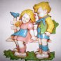 Hummel Couple Sitting On Park Bench   Wall Hangr BNK2656