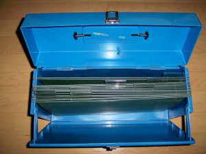 File Bin Blue With Lock And Expandable Files  BNK2661