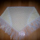 Yellow/White Shell Design Fringed  Shawl   BNK2736