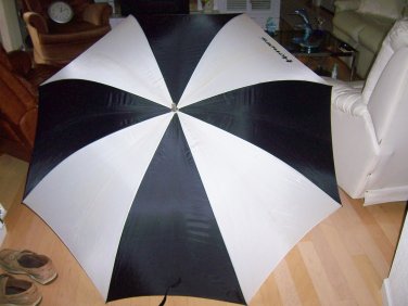 Umbrella Black And White 35" Open  BNK2816