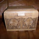Recipe Box Brown w Leaf Designs Box & Cards BNK2829