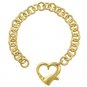 Heart Charm In Goldtone Bracelet