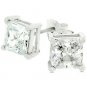 Princess Cut Sterling Silver Stud Earrings