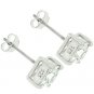 Princess Cut Sterling Silver Stud Earrings