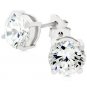 Sterling Silver Round Cut Stud Earrings