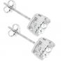 Sterling Silver Round Cut Stud Earrings