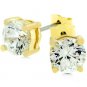 Round Cut Princess Stud Earrings