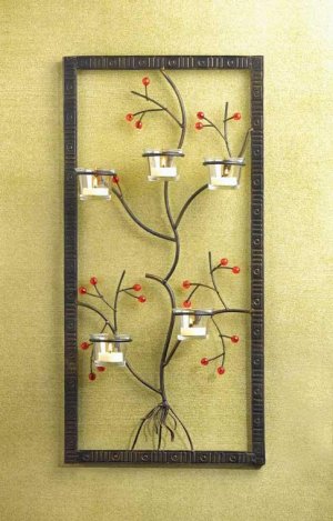 Framed Metal Tree Candleholder