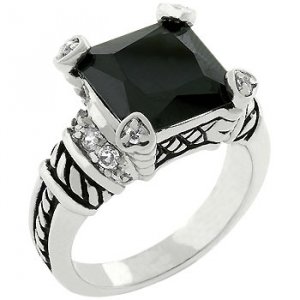 Jet Black Eyes Ring