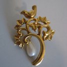 Gold Tree & Bird Pin