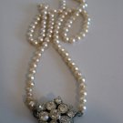 Silver Tone Faux Pearl Necklace