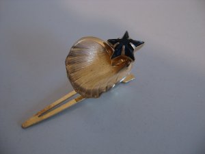 Gold Tone Blue Star Hat Pin