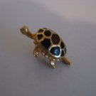 Gold Tone Purple Turtle Brooch