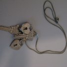 Double Heart & Key Pendant