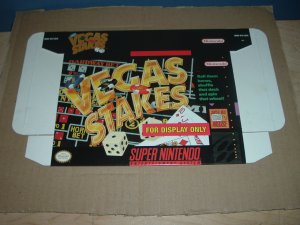 BRAND NEW Vegas Stakes "FOR DISPLAY ONLY" Authentic SNES Game Box, VERY RARE item FOR SALE