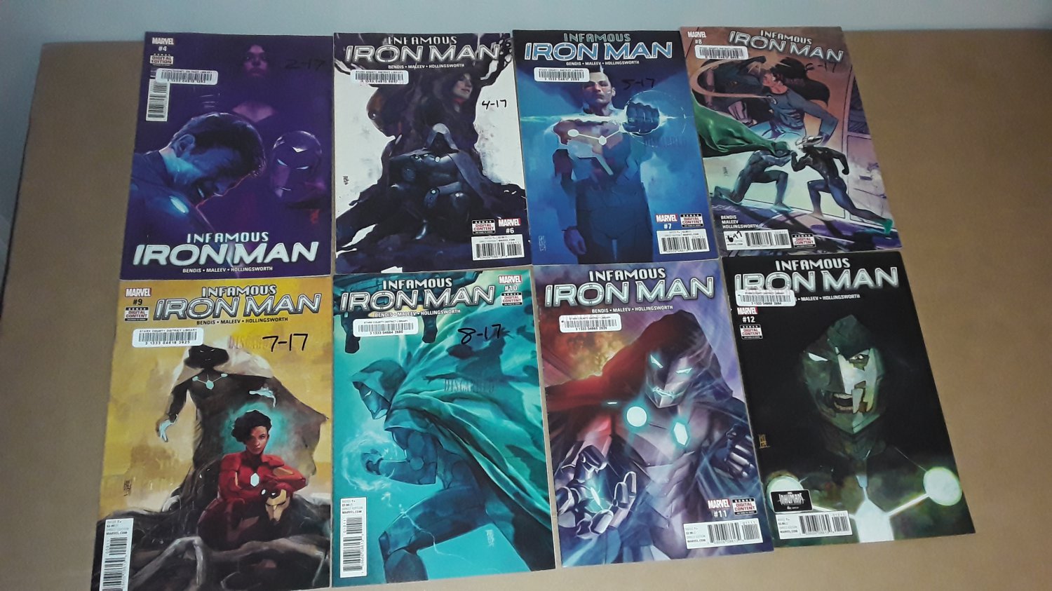 Infamous Iron Man 4 6 7 8 9 10 11 12 Final Issue Bendis Series 8 Marvel Comics Run Lot For Sale 