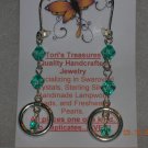 Gorgeous Green Glass Dangle Leverback Earrings