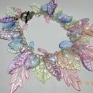Charm Bracelet Loaded with Pastel Leaves. Great For Spring.
