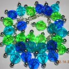 Charm Bracelet in Blues and Greens. Fun and Fresh
