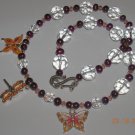 Freshwater Pearl, Crystal and Swarovski Crystal Butterfly Necklace Must See