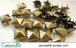 100Pcs 6mm Antique Bronze Pyramid STUDS for Craft Punk Look