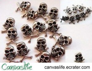 10Pcs Silver Color Skull Punk Rivet STUDS
