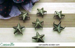 100Pcs 15mm Antique Bronze star shape STUDS