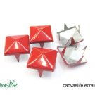 100Pcs 9mm Red Pyramid Rivet STUDS