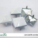 100Pcs 9mm White Pyramid Rivet STUDS