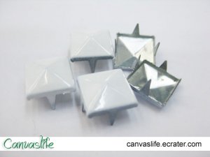 100Pcs 9mm White Pyramid Rivet STUDS