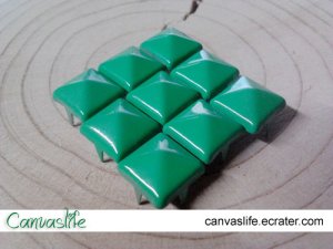 100Pcs 9mm Green Pyramid Rivet STUDS