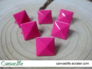 100Pcs 9mm Pink Pyramid Rivet STUDS