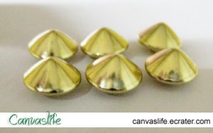 50pcs 10mm Gold Cone Rivet Studs