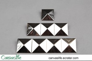 50Pcs 20mm Silver Color Pyramid Rivet STUDS