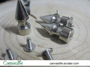 10pcs 10mm Screwback Silver Color Spikes Stud