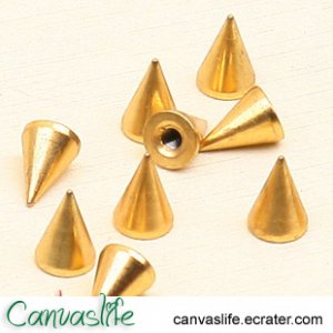 10pcs 7mm Golden Color Spikes Stud