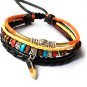 Leather Bracelet with colorful beads -LB003