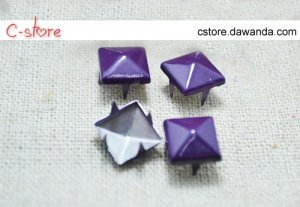 100Pcs 9mm Purple Pyramid Rivet STUDS