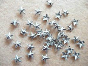 100pcs 5mm Silver Star Rivet Stud